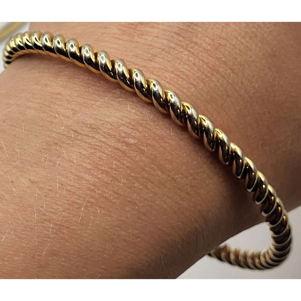 Twisted Silver Bangle Bracelet 2.75in dia